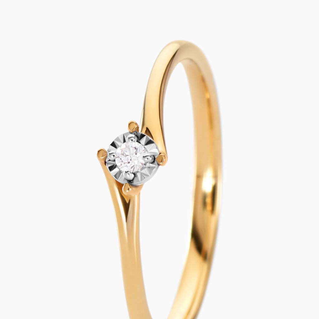 Bague Diamotion Or Jaune Diamant - Bagues solitaires Femme | Histoire d&rsquo;Or