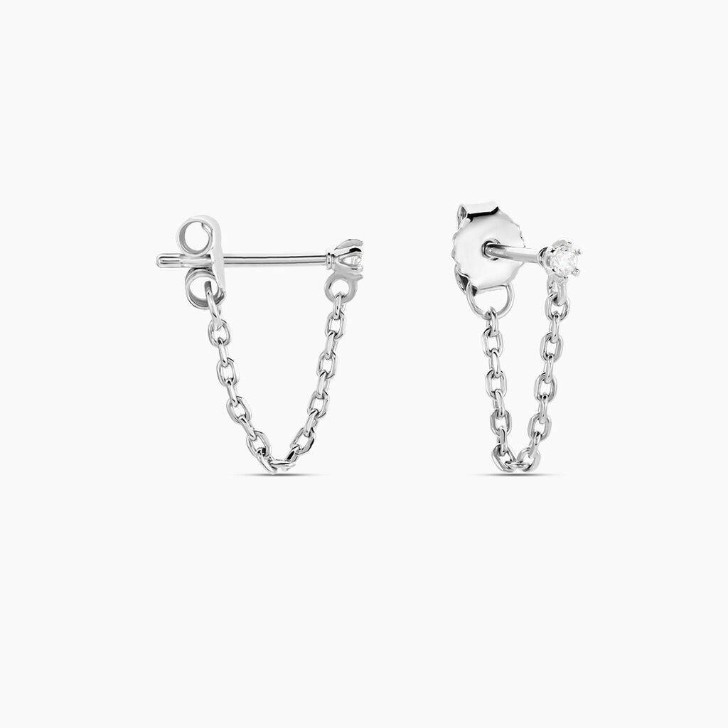 Bijoux D'oreilles Fantaisia Argent Blanc Oxyde De Zirconium - Boucles d'oreilles fantaisie Femme | Histoire d’Or