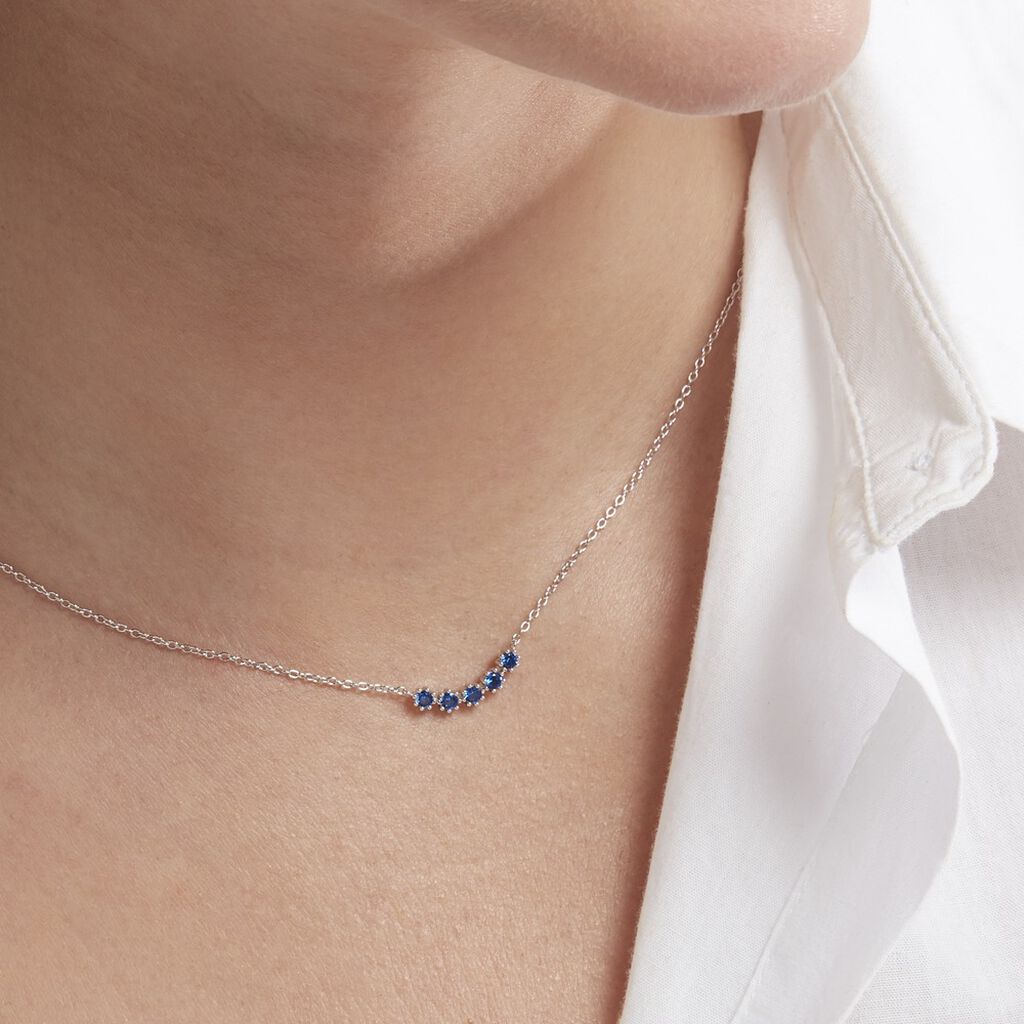 Collier Karrie Argent Blanc Oxyde De Zirconium - Colliers fantaisie Femme | Histoire d’Or