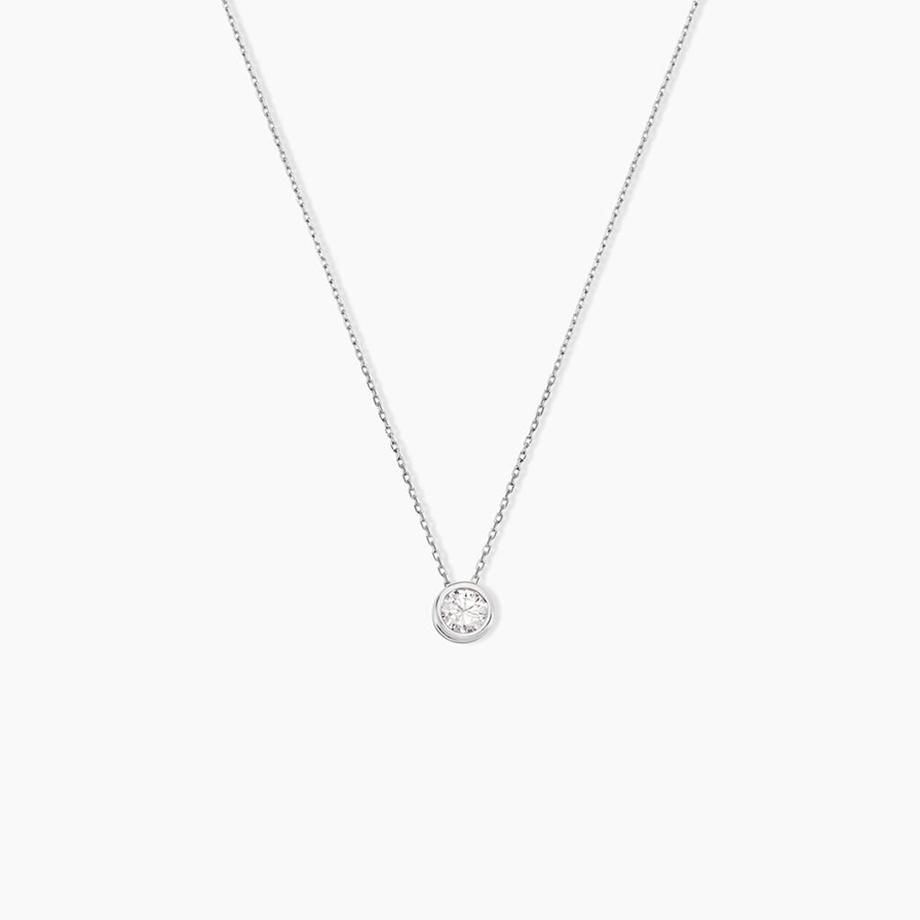 Collier Columbine Or Blanc Oxyde De Zirconium Blanc - Colliers Femme | Histoire d&rsquo;Or
