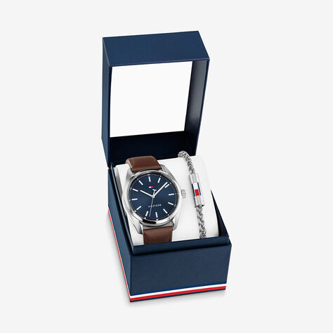 Coffret De Montre Tommy Hilfiger Bruce Bleu - Montres Coffrets Homme | Histoire d&rsquo;Or
