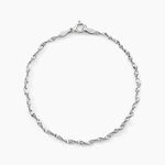 Bracelet Ciana Torsade Diamante Argent Blanc - Bracelets cha&icirc;ne Femme | Histoire d&rsquo;Or