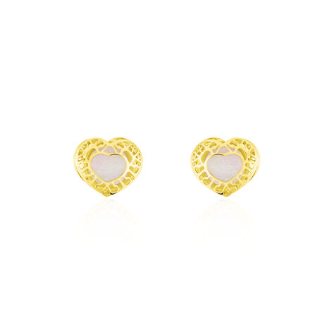Boucles D'oreilles Puces Himelinda Or Jaune - Boucles d'Oreilles Coeur Femme | Histoire d’Or