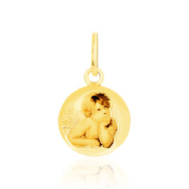 Pendentif Ange Rond Resine Or Jaune - Pendentifs Baptême Famille | Histoire d’Or