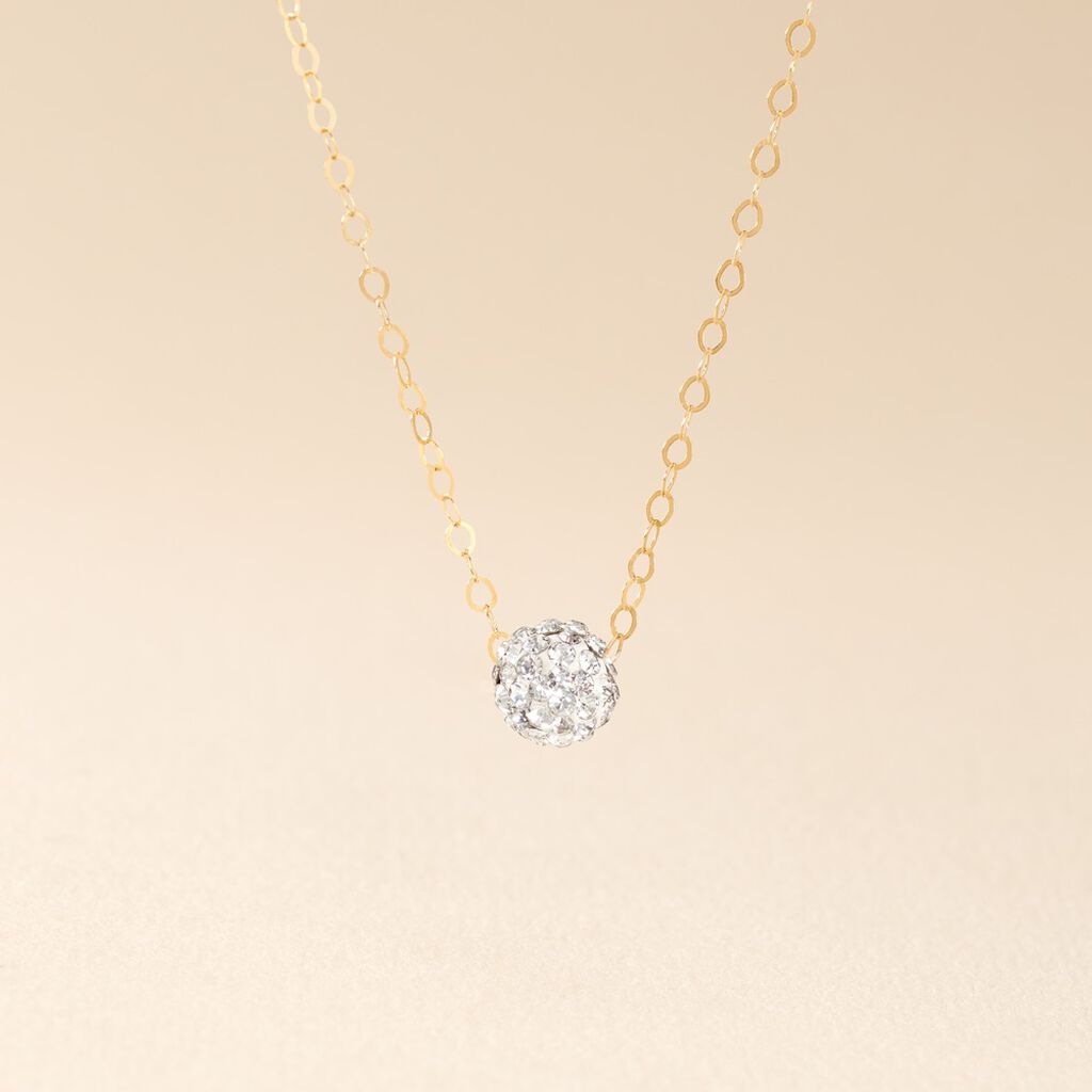 Collier Or Jaune Hepsibah Cristal - Colliers Femme | Histoire d&rsquo;Or
