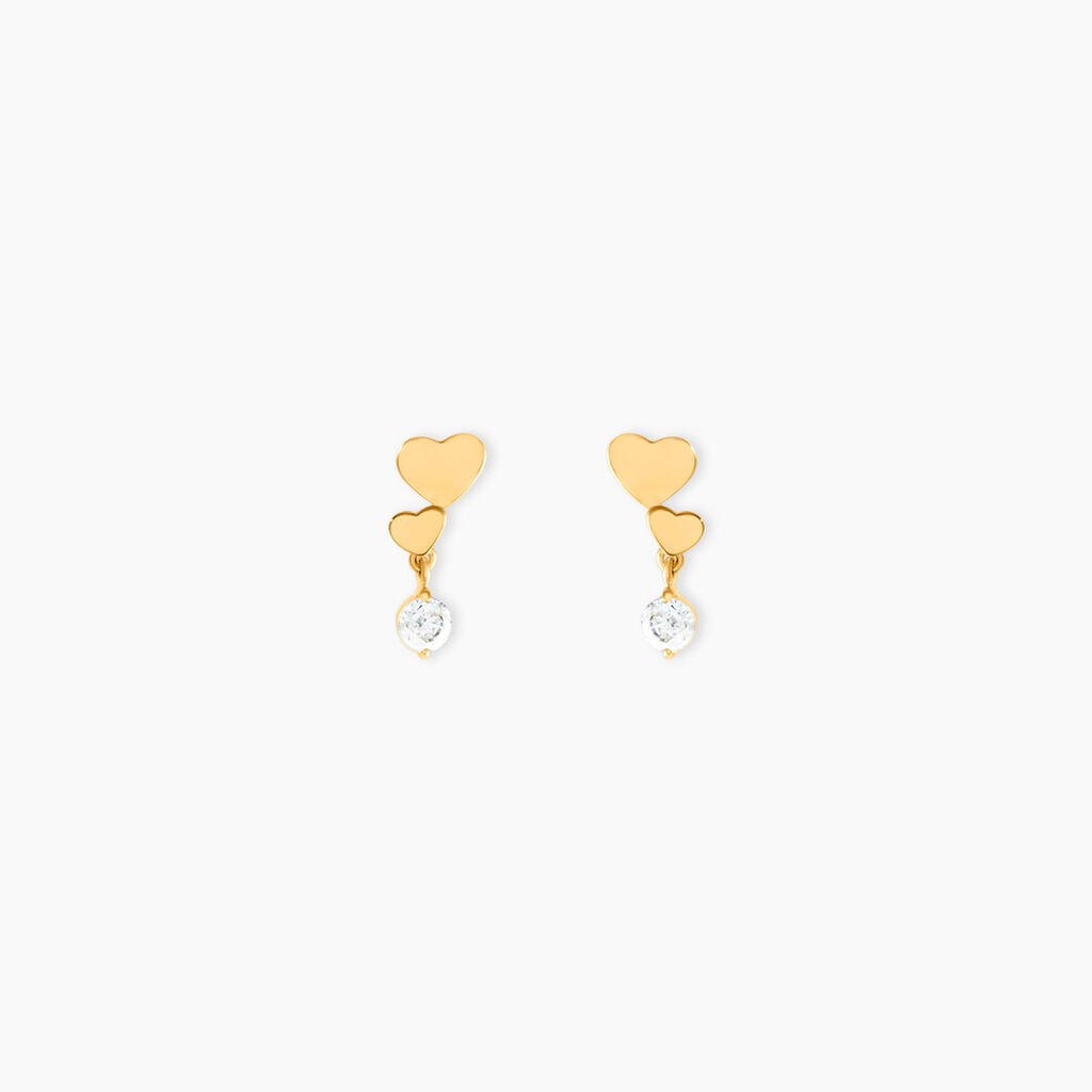 Boucles D'oreilles Pendantes Rihabe Or Jaune Oxyde De Zirconium - Boucles d'oreilles pendantes Femme | Histoire d’Or