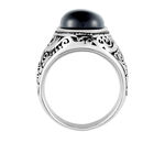 Chevaliere Zayn Acier Inoxydable Blanc Verre - Bagues solitaires Homme | Histoire d&rsquo;Or