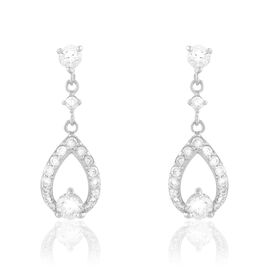 Boucles D'oreilles Pendantes Istanbul Argent Blanc Oxyde De Zirconium - Boucles d'oreilles fantaisie Femme | Histoire d’Or