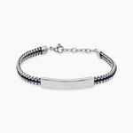 Bracelet Jourdan Joscelin Acier Argent&eacute; - Bracelets cordon Homme | Histoire d&rsquo;Or