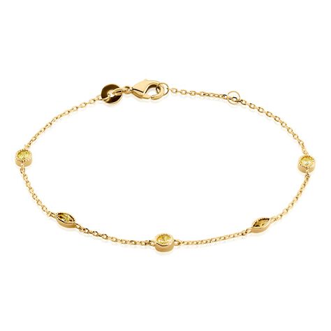 Bracelet Angelica Plaque Or Jaune Oxyde De Zirconium - Bracelets cha&icirc;ne Femme | Histoire d&rsquo;Or