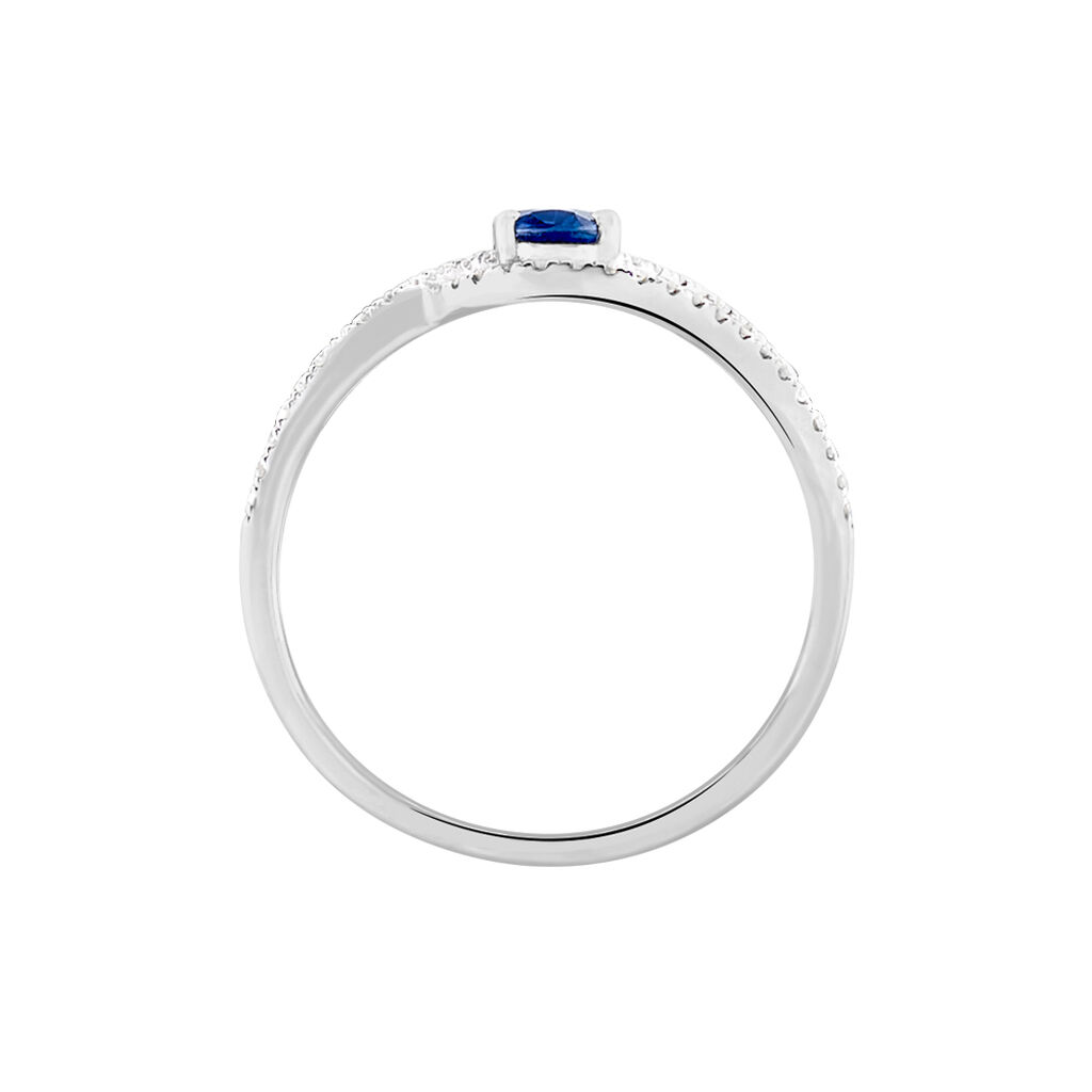 Bague Lyna Or Blanc Saphir Et Diamant - Bagues solitaires Femme | Histoire d&rsquo;Or