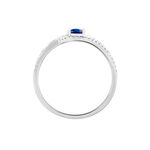 Bague Lyna Or Blanc Saphir Et Diamant - Bagues solitaires Femme | Histoire d&rsquo;Or