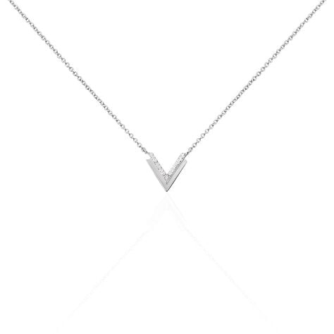 Collier Nollia Argent Blanc Oxyde De Zirconium - Colliers fantaisie Femme | Histoire d&rsquo;Or