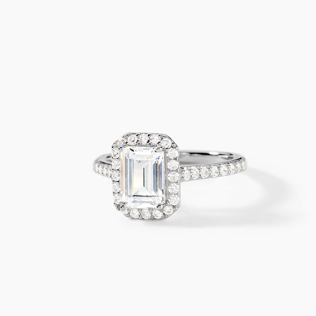 Bague Solitaire Cadmos Argent Blanc Oxyde De Zirconium - Bagues de promesse Femme | Histoire d&rsquo;Or