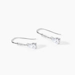 Boucles D'oreilles Pendantes Adib Or Blanc Oxyde De Zirconium - Boucles d'oreilles pendantes Femme | Histoire d&rsquo;Or