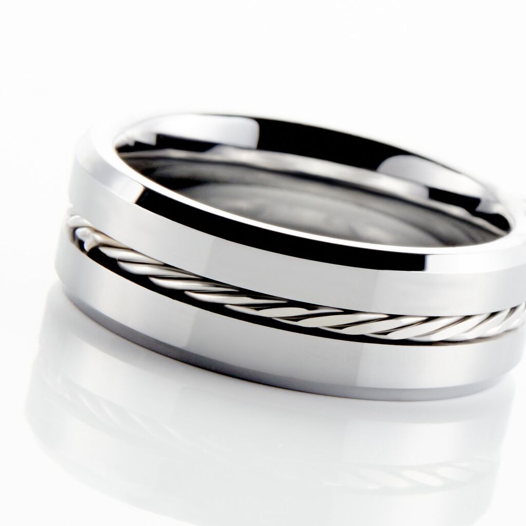 Bague Jourdan Iron Tungstene Blanc - Bagues Homme | Histoire d’Or