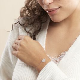 Bracelet Mea Argent Blanc Oxyde De Zirconium - Bracelets Coeur Femme | Histoire d’Or