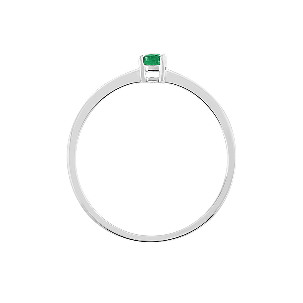 Bague Solitaire Dota Or Blanc Emeraude - Bagues solitaires Femme | Histoire d&rsquo;Or