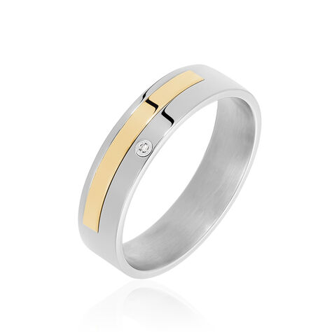 Bague Jourdan Ahou Acier Blanc Diamant - Bagues avec pierre Homme | Histoire d’Or
