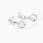 Boucles D'oreilles Puces Wynona Or Blanc Oxyde - Boucles d'oreilles pendantes Femme | Histoire d&rsquo;Or
