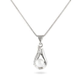 Collier Marie-magdeleine Argent Perle D'imitation Et Oxyde - Colliers fantaisie Femme | Histoire d’Or
