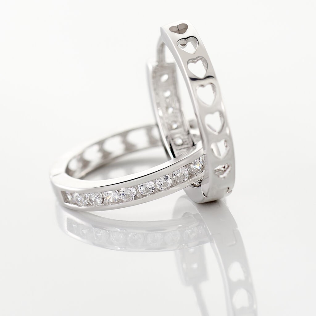 Créoles Calissa Argent Blanc Oxyde De Zirconium - Boucles d'oreilles créoles Femme | Histoire d’Or