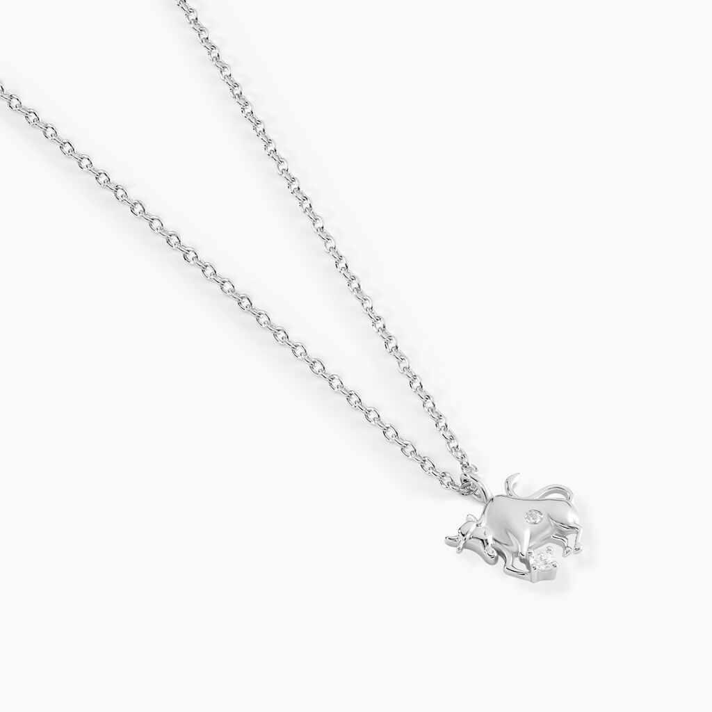 Collier Amalthee Argent Blanc Oxyde De Zirconium - Colliers Zodiaque Femme | Histoire d&rsquo;Or