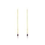 Boucles D'oreilles Pendantes Iris Or Jaune Am&eacute;thyste Topaze - Boucles d'oreilles pendantes Femme | Histoire d&rsquo;Or