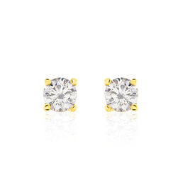 Boucles D'oreilles Puces Victoria Or Jaune Diamant - Clous d'oreilles Femme | Histoire d’Or
