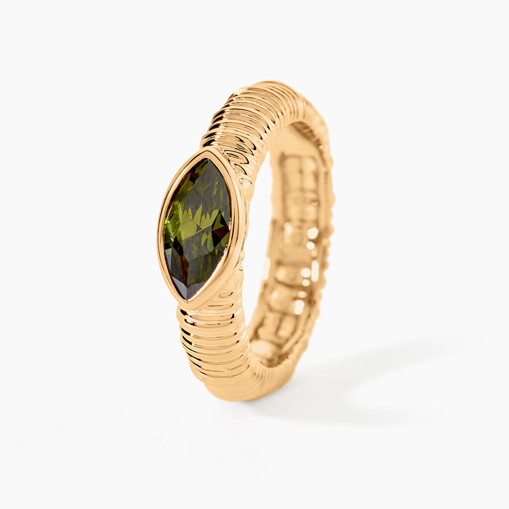 Bague Angelica Plaque Or Jaune Oxyde De Zirconium - Bagues solitaires Femme | Histoire d&rsquo;Or