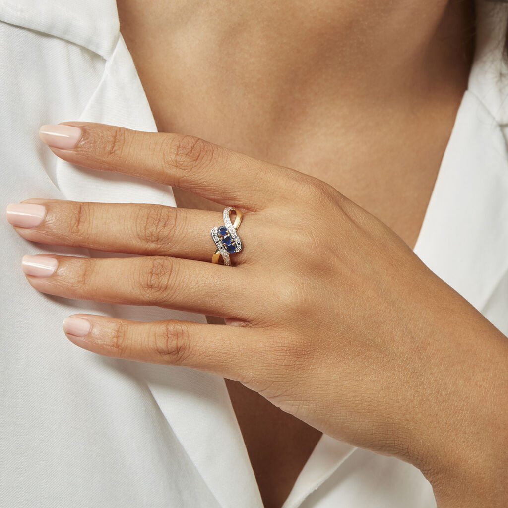 Bague Simma Or Jaune Saphir Et Diamant - Bagues avec pierre Femme | Histoire d’Or