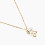 Collier Wandula Argent Dor&eacute; A L'Or 750/1000 Perle De Culture Oxyde De Zirconium - Colliers pierre Femme | Histoire d&rsquo;Or