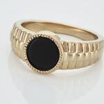 Chevali&egrave;re Plaqu&eacute; Or Jaune Haakon Onyx - Bagues solitaires Homme | Histoire d&rsquo;Or