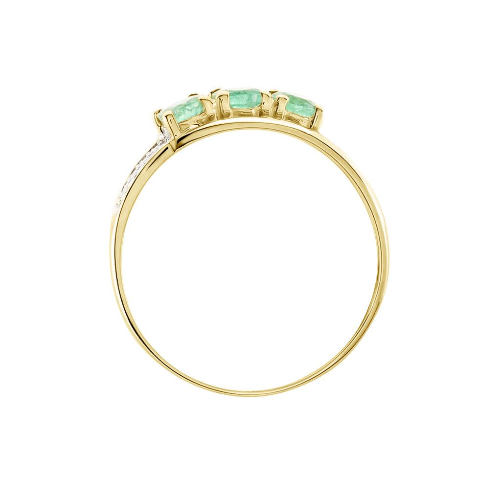 Bague Or Jaune Abelard Emeraudes Diamants - Bagues avec pierre Femme | Histoire d’Or