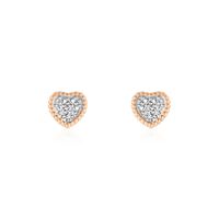 Boucles D'oreilles Puces Mon 1er Diamant Or Rose Diamant