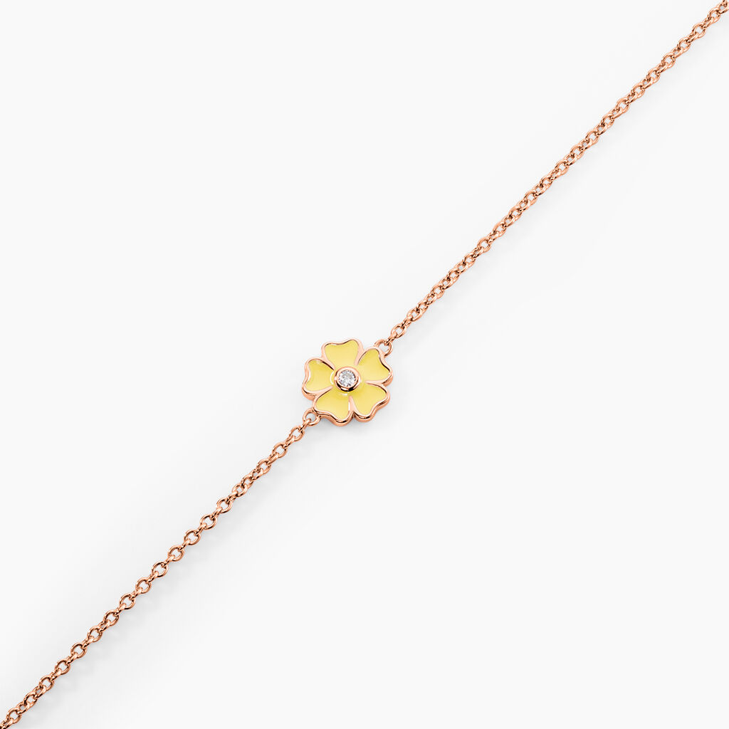 Bracelet Mimosa Argent Rose Oxyde De Zirconium - Bracelets Femme | Histoire d’Or