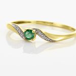 Bague Or Jaune Levenez Emeraude - Bagues solitaires Femme | Histoire d&rsquo;Or