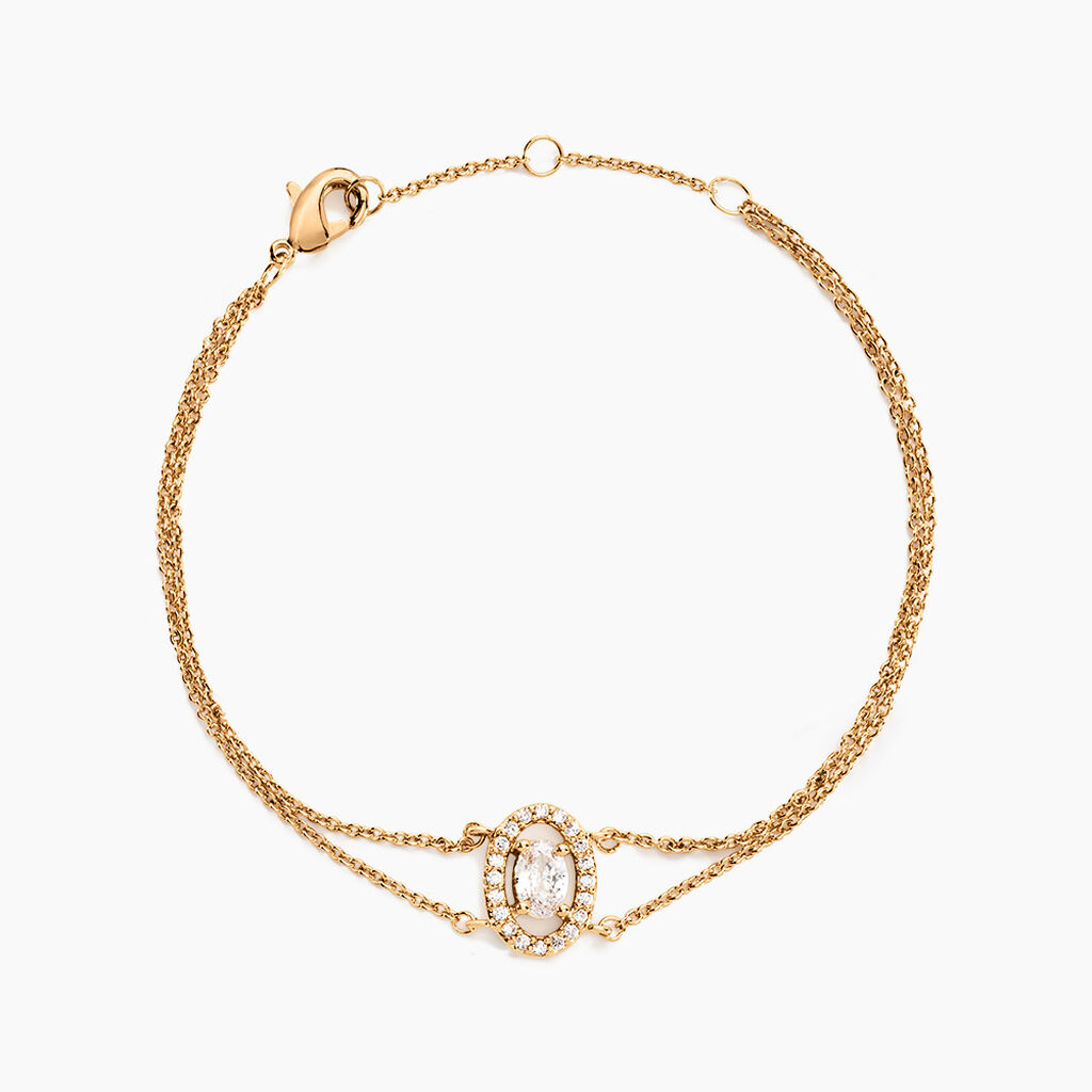 Bracelet Classical Plaqué Or Jaune Oxyde De Zirconium