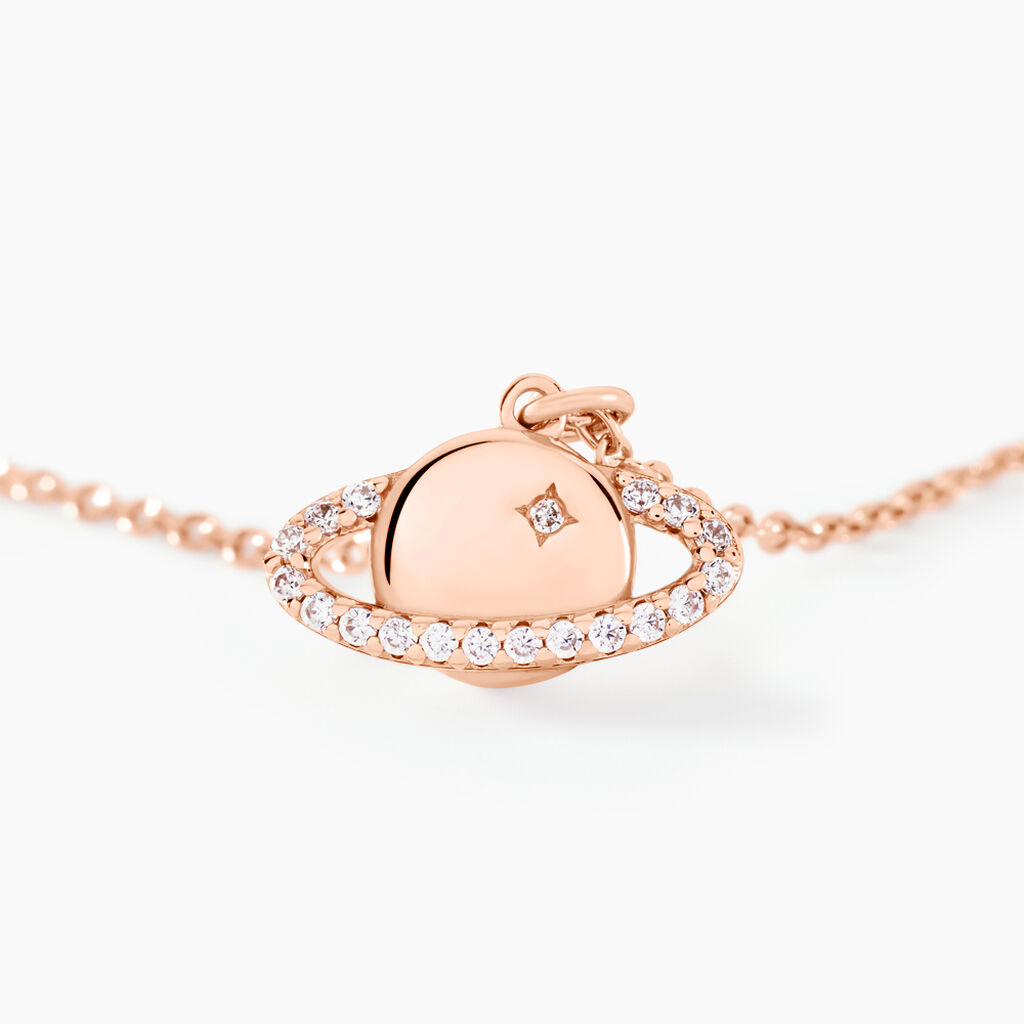 Collier Phibi Argent Rose Oxyde De Zirconium - Colliers fantaisie Femme | Histoire d&rsquo;Or