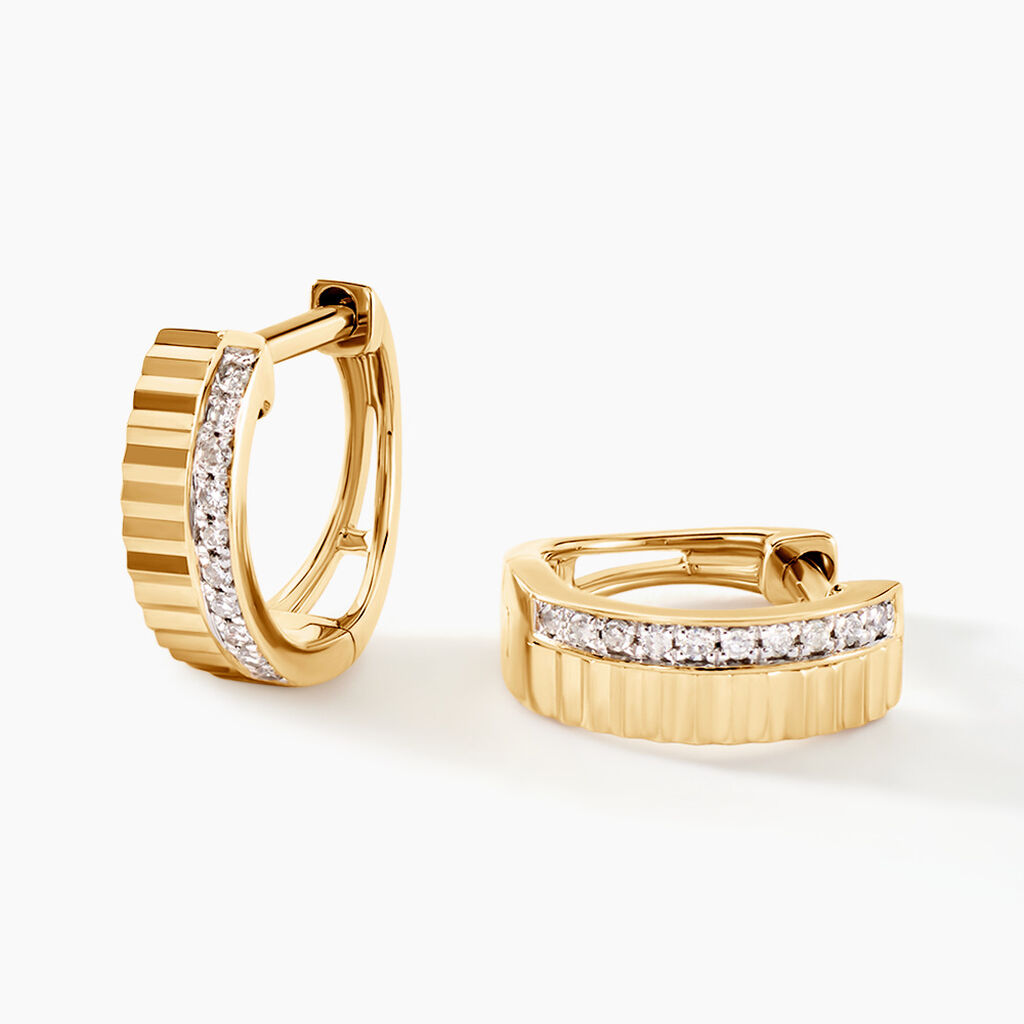 Créoles Mack Or Jaune Diamant - Boucles d'oreilles créoles Femme | Histoire d’Or