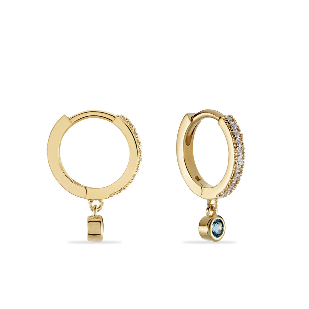 Creoles Dili Plaqué Or Pierres - Boucles d'oreilles créoles Femme | Histoire d’Or