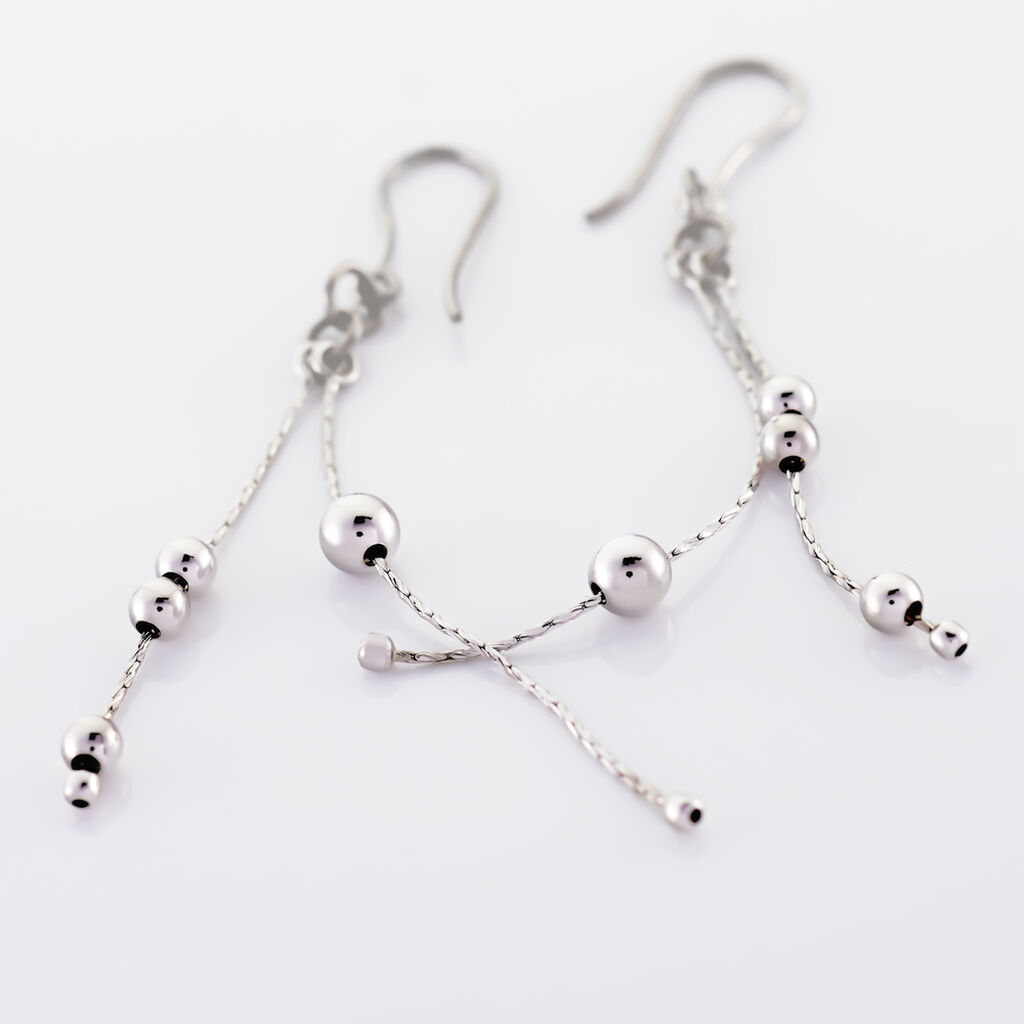 Boucles D'oreilles Pendantes Manou Argent Blanc - Boucles d'oreilles fantaisie Femme | Histoire d&rsquo;Or
