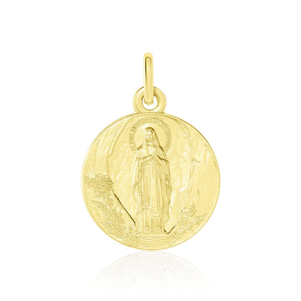 Pendentif Vierge Plaqué Or Daté 1922 - Bijou Vintage, Occasion