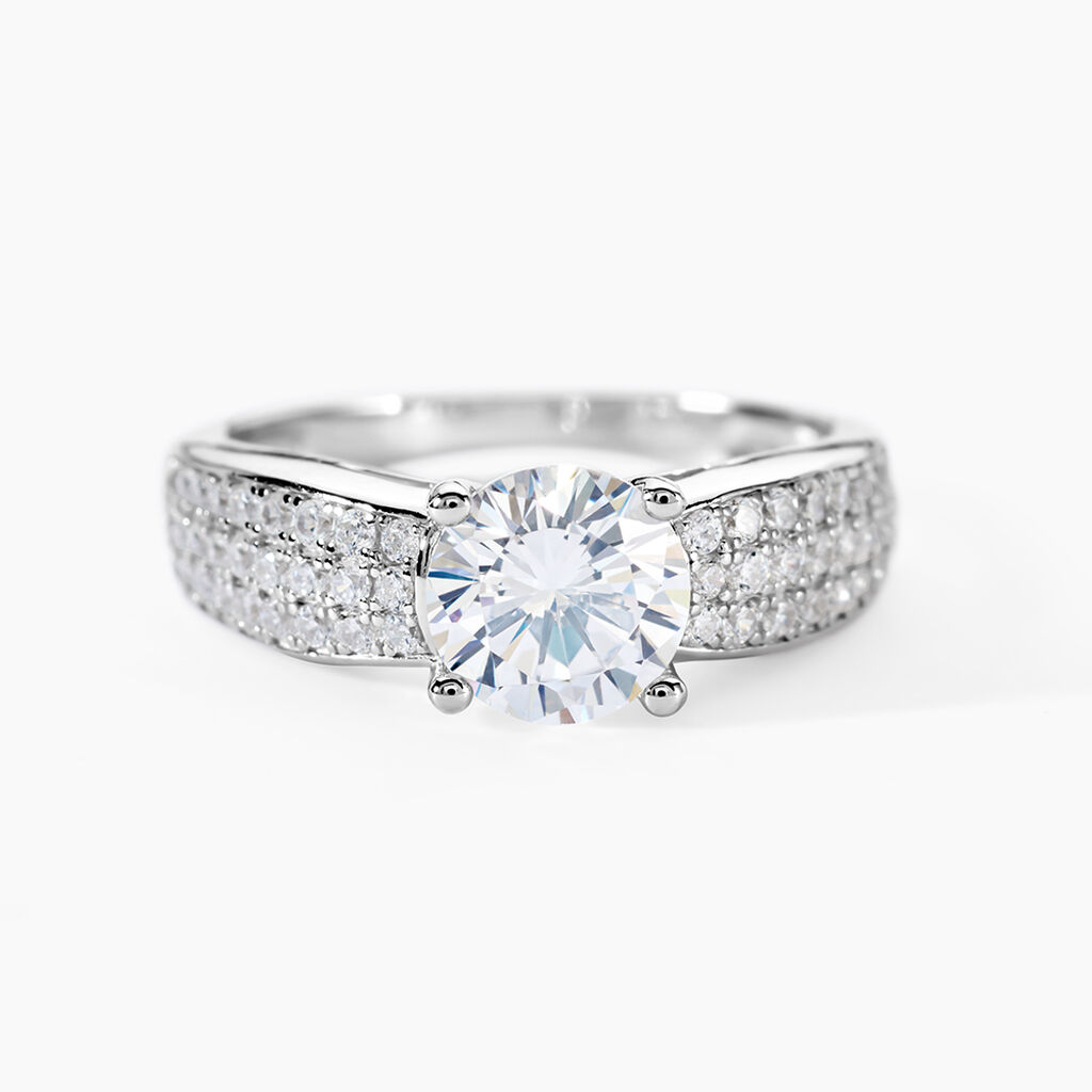 Bague Marilyn Argent Blanc Oxyde De Zirconium - Bagues solitaires Femme | Histoire d&rsquo;Or