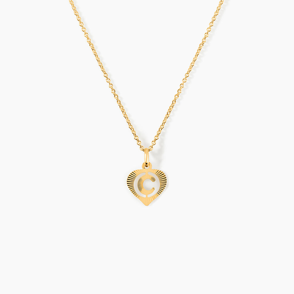 Pendentif Eudocie Coeur Lettre Or Jaune - F&ecirc;te des m&egrave;res Femme | Histoire d&rsquo;Or