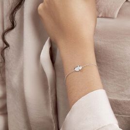 Bracelet Flamen Argent Blanc Oxyde De Zirconium - Bracelets Coeur Femme | Histoire d’Or