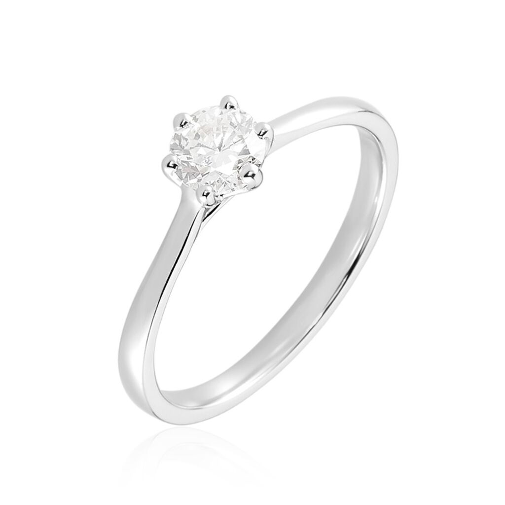 Bague Solitaire Athena Or Blanc Diamant - Bagues solitaires Femme | Histoire d’Or