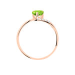 Bague Eva Or Rose P&eacute;ridot Et Diamant - Bagues solitaires Femme | Histoire d&rsquo;Or