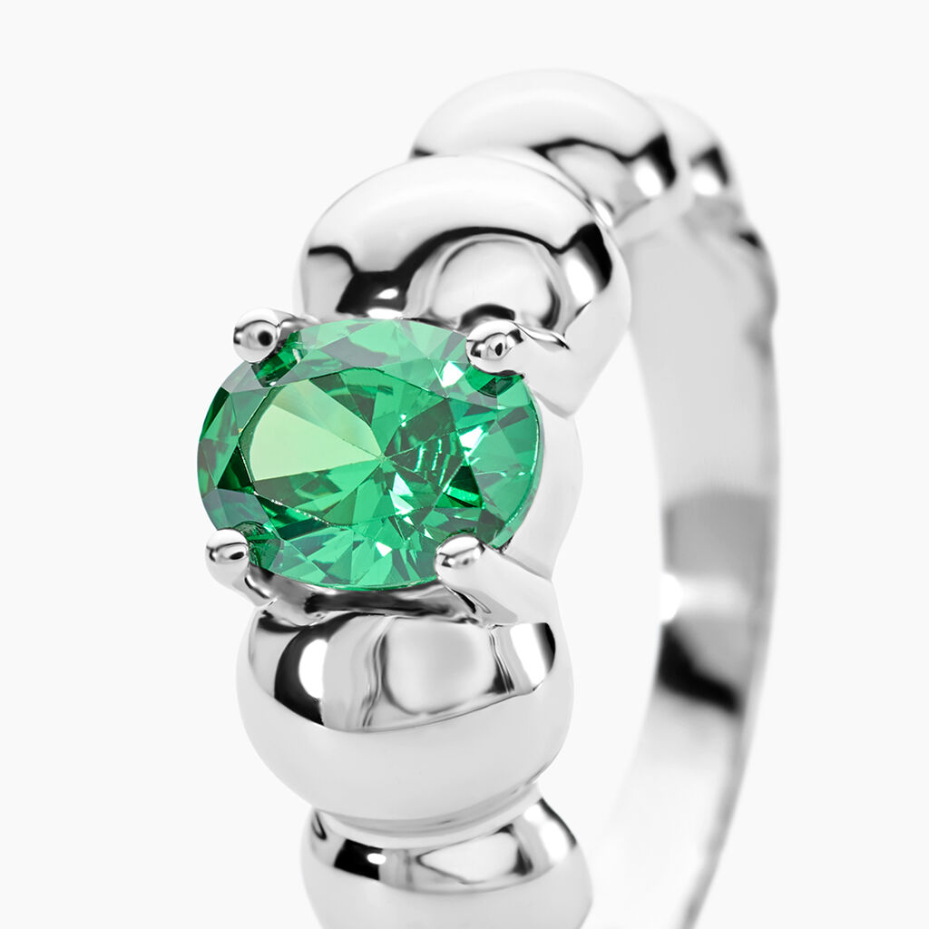 Bague Bubla Argent Blanc Oxyde De Zirconium - Bagues solitaires Femme | Histoire d&rsquo;Or