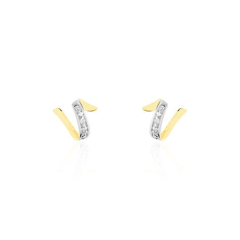 Boucles D'oreilles Puces Ouassima Or Jaune Diamant - Clous d'oreilles Femme | Histoire d’Or